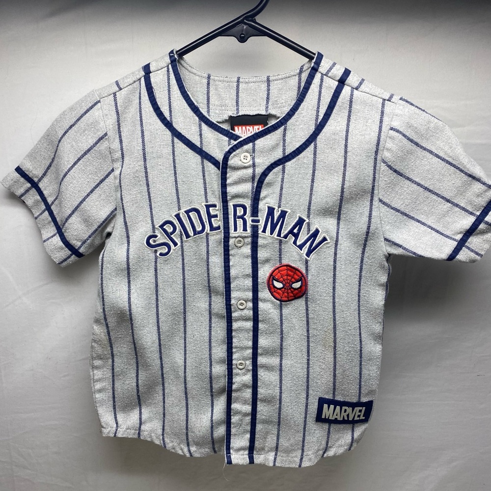 Marvel Spider-Man Toddler Pinstripe Baseball Jersey BoxLunch Exclusive 5T